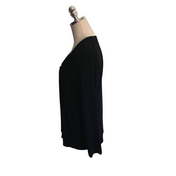 Slinky Brand Cardigan Women's Size Medium Black Jacket Long Sleeve Stretch - Picture 4 of 6